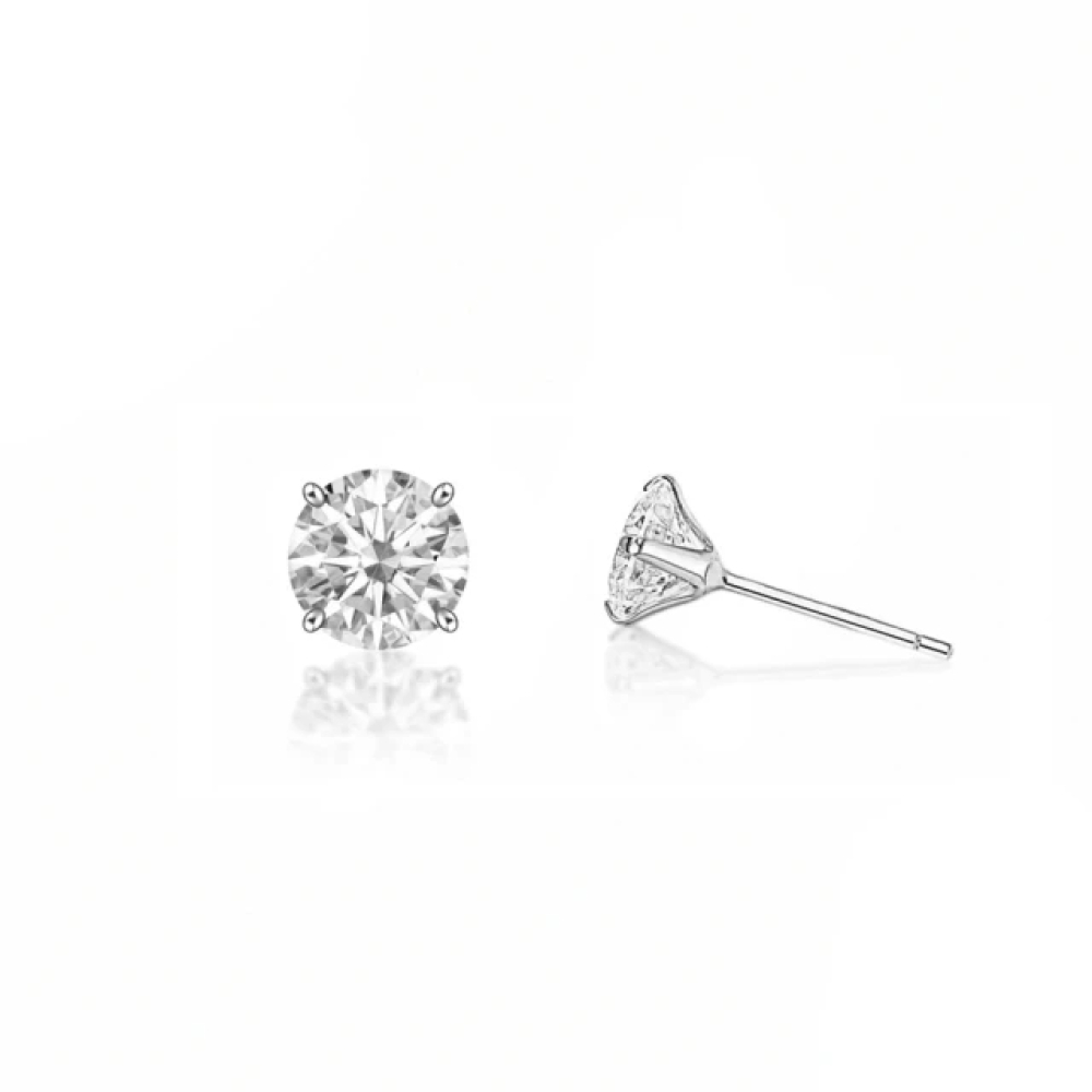 【City Diamond 引雅】『海底微光』網路獨家 日本經典四爪4mm晶鑽鉑金耳環(東京Yuki系列)