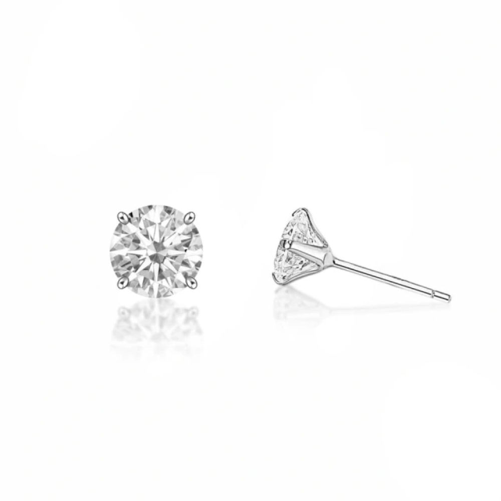 【City Diamond 引雅】『黃金楓』網路獨家 日本經典四爪6mm晶鑽鉑金耳環(東京Yuki系列)