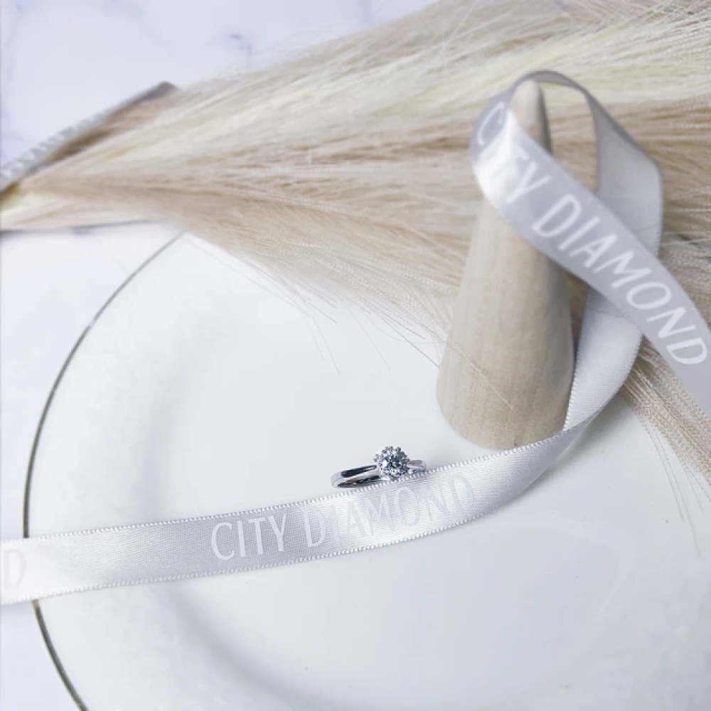 【City Diamond 引雅】『織女星』14K天然鑽石46分白K金戒指 鑽戒(FVVS2)