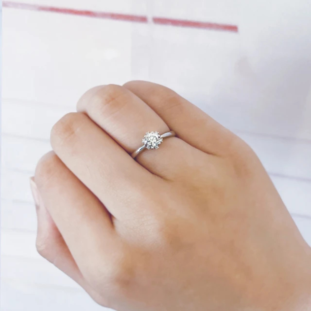 【City Diamond 引雅】『織女星』14K天然鑽石46分白K金戒指 鑽戒(FVVS2)