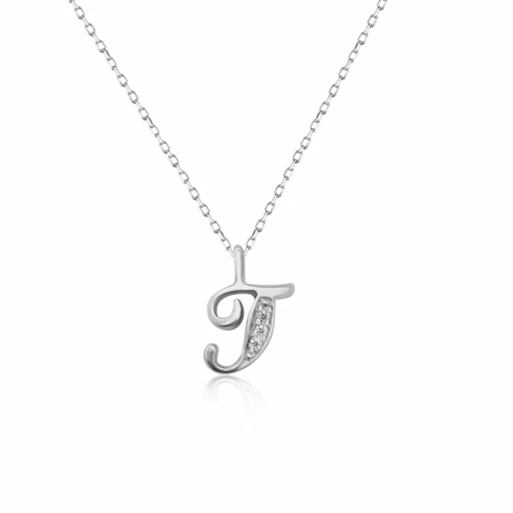 【City Diamond 引雅】『心口烙印J』鉑金日本天然鑽石字母J造型項鍊(東京Yuki系列)