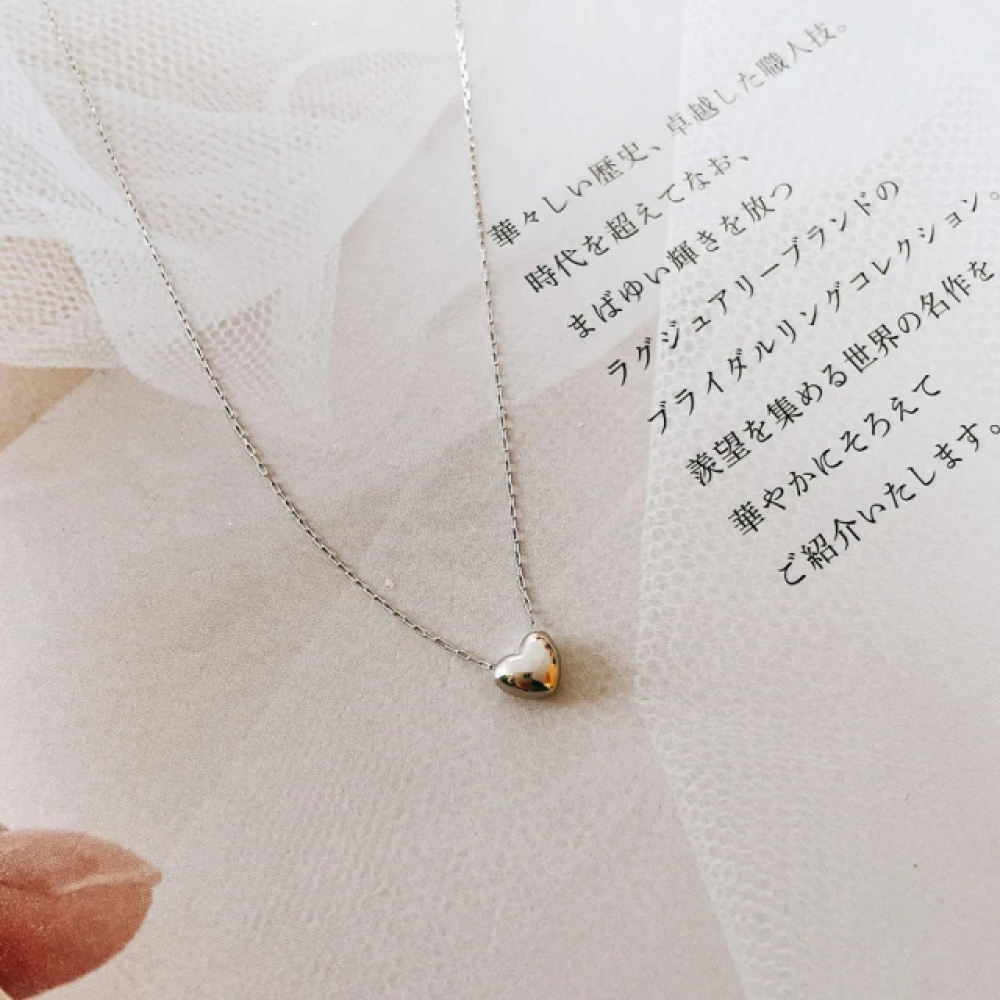 【City Diamond 引雅】18K 日本 鉑金 立體 愛心 黃K金 玫瑰金 項鍊-三色任選(東京Yuki系列)