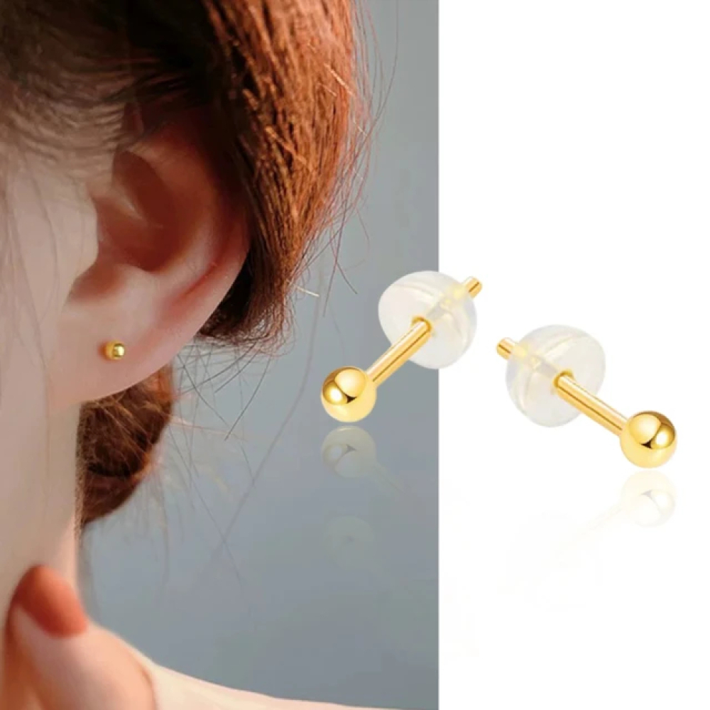 【City Diamond 引雅】18K日本金球黃K金3mm造型耳環(東京Yuki系列)