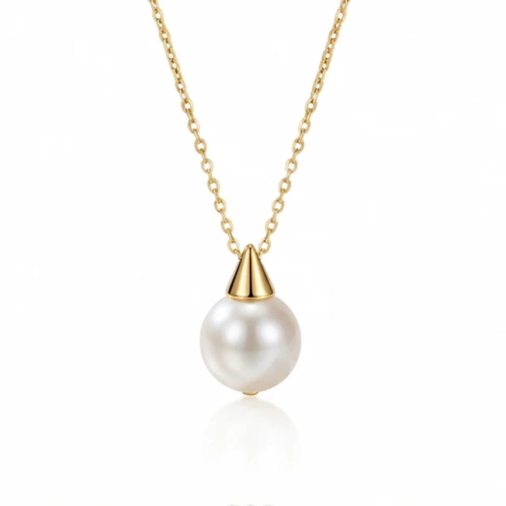 【City Diamond 引雅】『金點雪球』網路獨家 18K日本AKOYA珍珠8.5mm黃K金項鍊(東京Yuki系列)