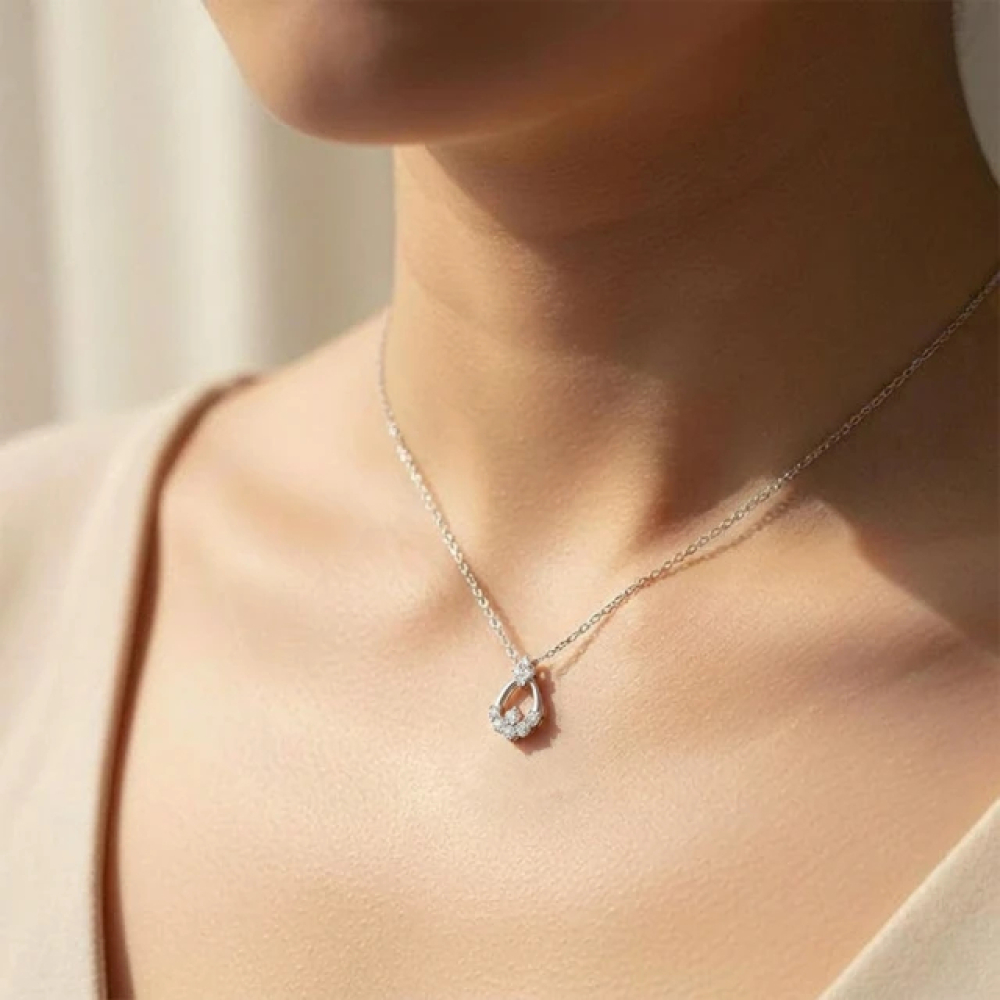 【City Diamond 引雅】日本 鉑金 天然鑽石15分 水滴造型 項鍊(東京Yuki系列)