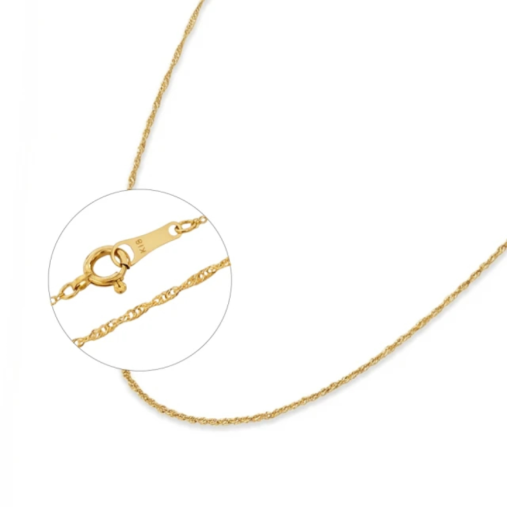 【City Diamond 引雅】日本 18K金 水波 16吋 項鍊(東京Yuki系列)