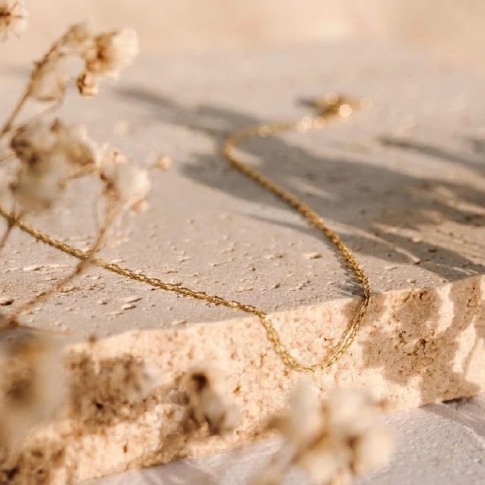 【City Diamond 引雅】日本 18K金 小豆款 16吋 項鍊(東京Yuki系列)