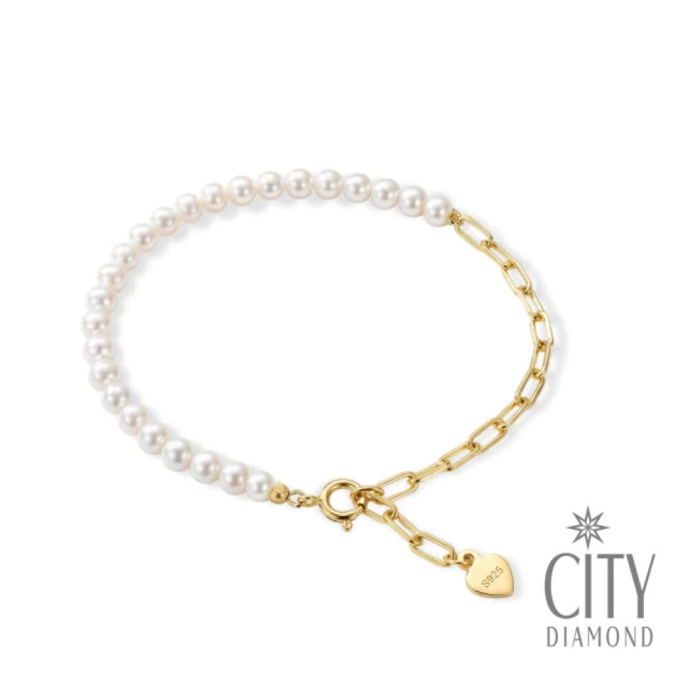【City Diamond 引雅】天然 米粒珍珠 3.5mm 手鍊(珠潤月詠系列)