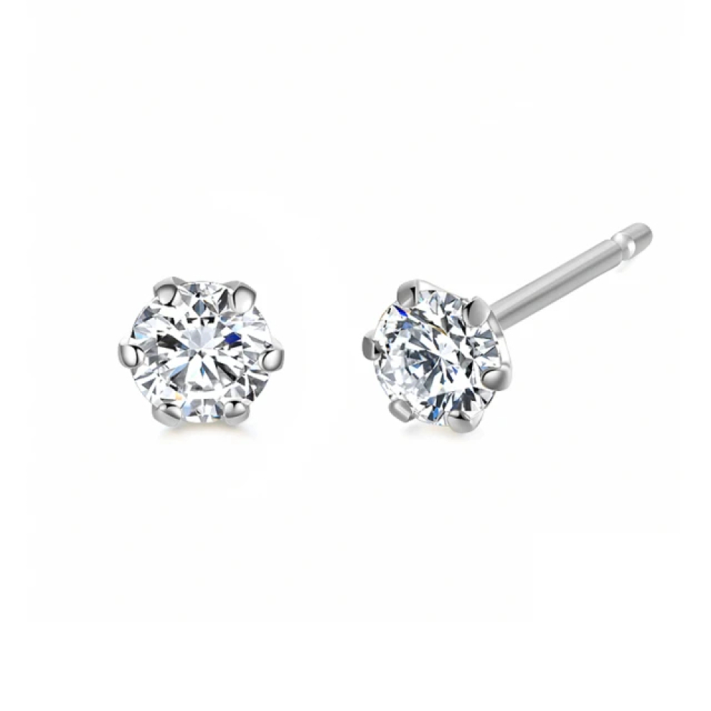 【City Diamond 引雅】日本 鉑金 PT950 天然鑽石 20分 H&A 六爪 耳環 附日本證書(東京Yuki系列)