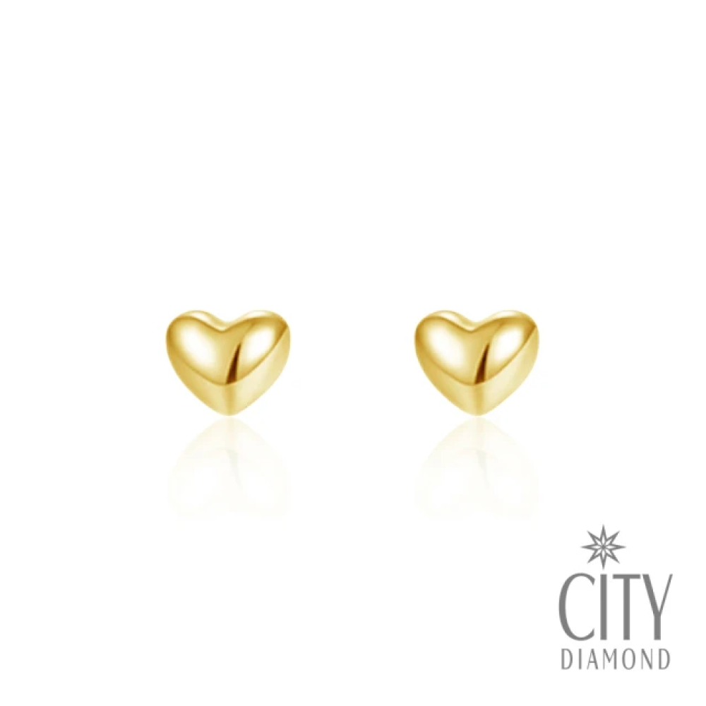 【City Diamond 引雅】18K日本鉑金 玫瑰金 愛心造型 耳環-雙色任選(東京Yuki系列)