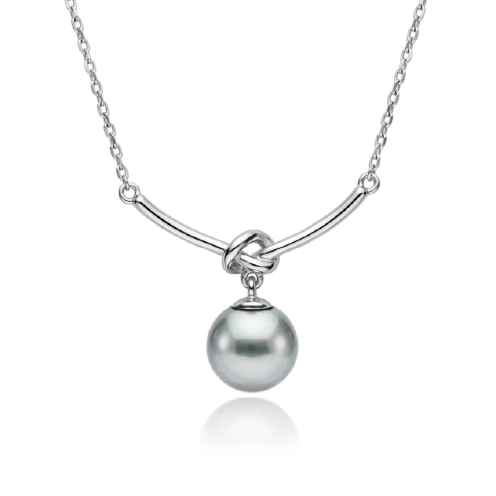 【City Diamond 引雅】日本AKOYA珍珠 真多麻色 純銀 項鍊 (東京Yuki系列)