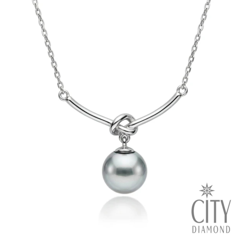 【City Diamond 引雅】日本AKOYA珍珠 真多麻色 純銀 項鍊 (東京Yuki系列)