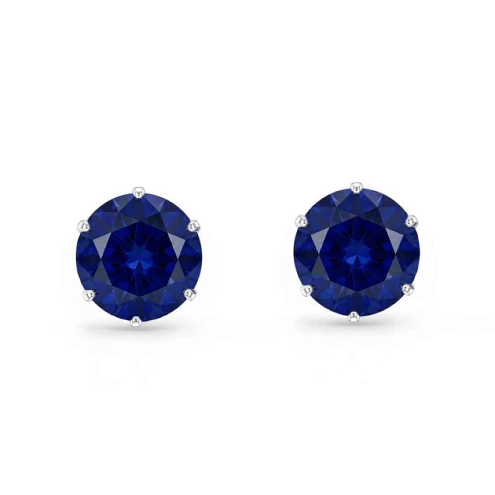 【City Diamond 引雅】日本 鉑金 天然藍寶石 4.8克拉 6爪 耳環(東京Yuki系列)