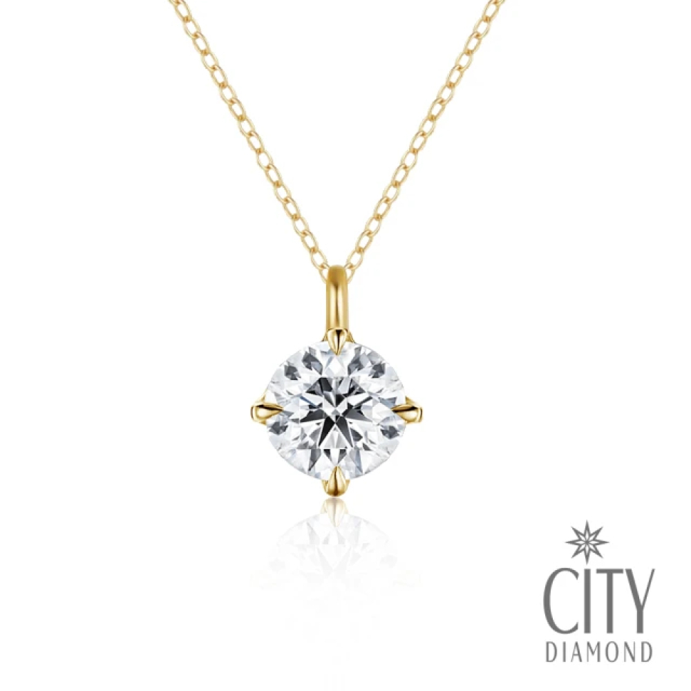 【City Diamond 引雅】10K 天然鑽石 8分 黃K金 玫瑰金 項鍊 -雙色任選 (東京Yuki系列)