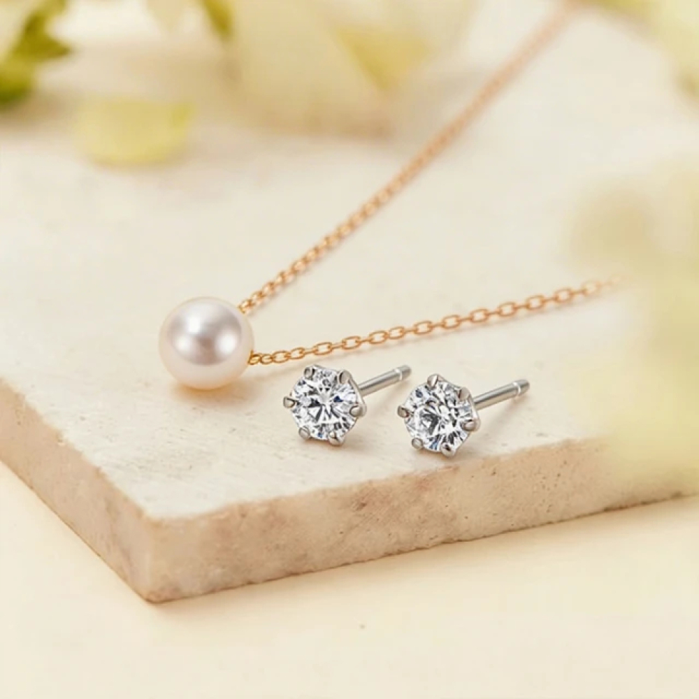 【City Diamond 引雅】網路獨家 10K 日本AKOYA珍珠6.5mm 黃K金 項鍊 (東京Yuki系列)