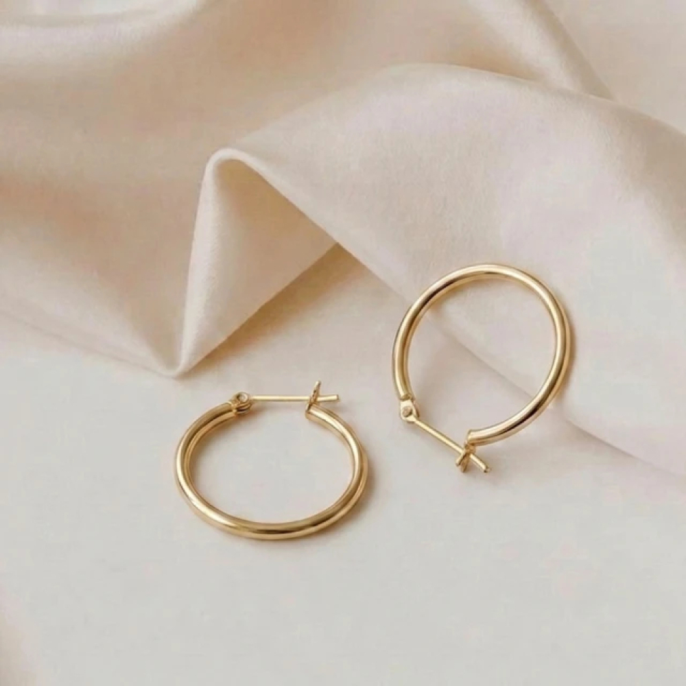 【City Diamond 引雅】網路獨家 18K 日本 黃K金 斗圈 耳環 (東京Yuki系列)