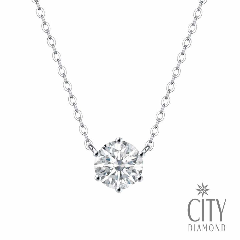 【City Diamond 引雅】日本鉑金天然鑽石24分六爪項鍊 套鍊