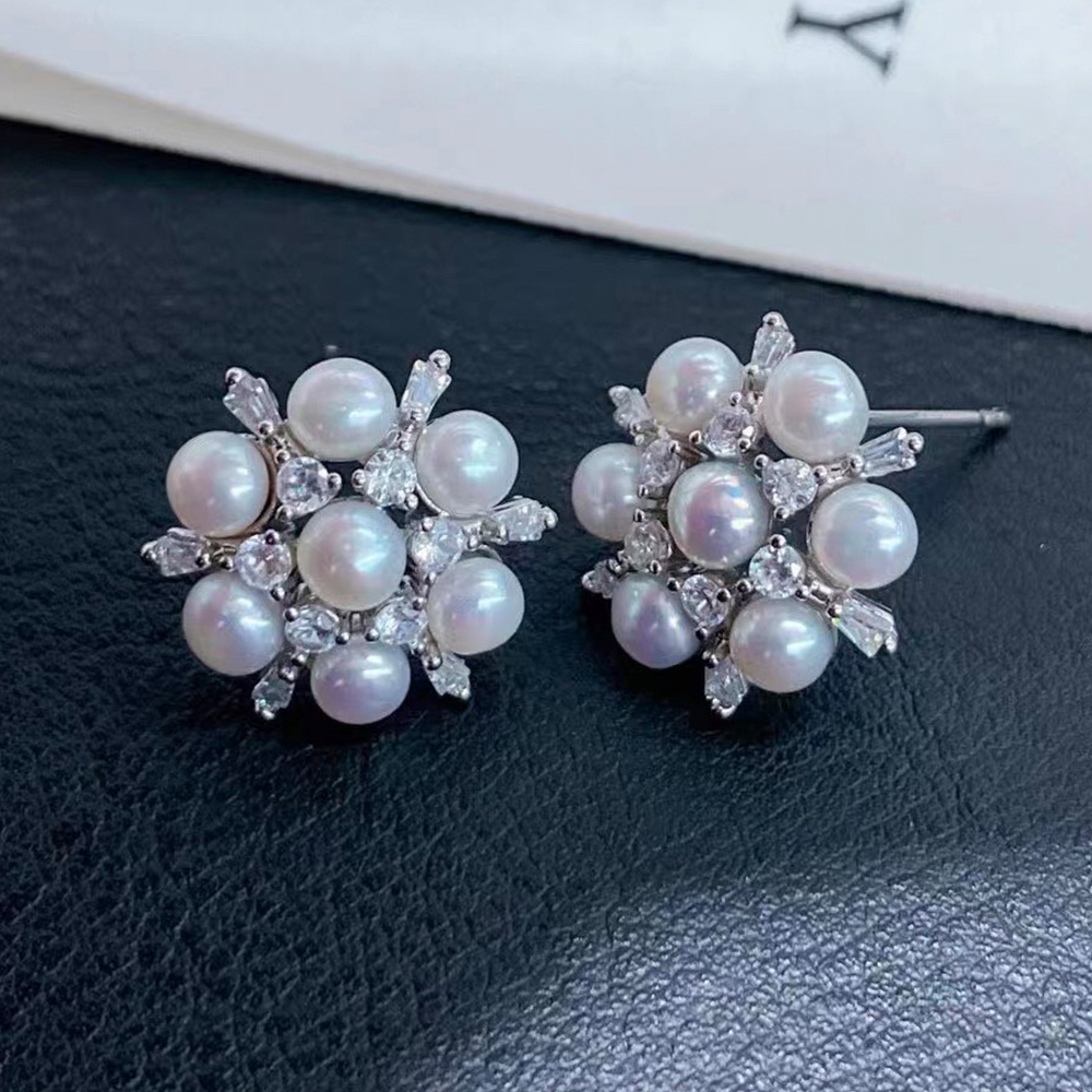 【City Diamond 引雅】『銀粟』天然淡水珍珠 925純銀耳針 夾式 耳環 耳夾-兩款任選(珠潤月詠系列)