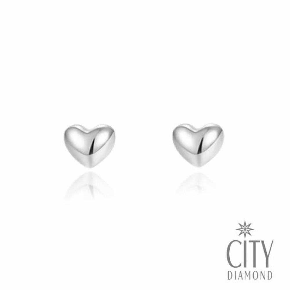 【City Diamond 引雅】日本鉑金愛心造型單顆針式耳環(東京Yuki系列)
