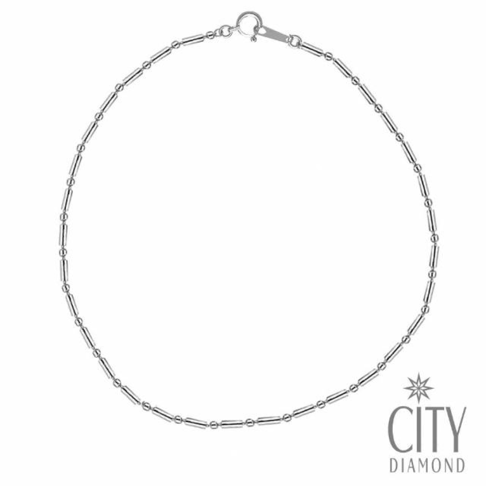 【City Diamond 引雅】竹節亮面 K金腳鍊 腳鏈(浮光流影系列)