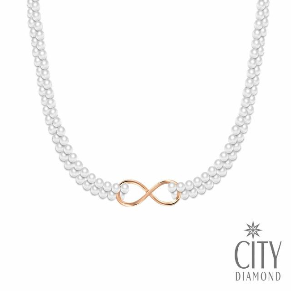 【City Diamond 引雅】網路獨家 多種造型 天然扁圓珍珠串鍊 項鍊 無限之愛