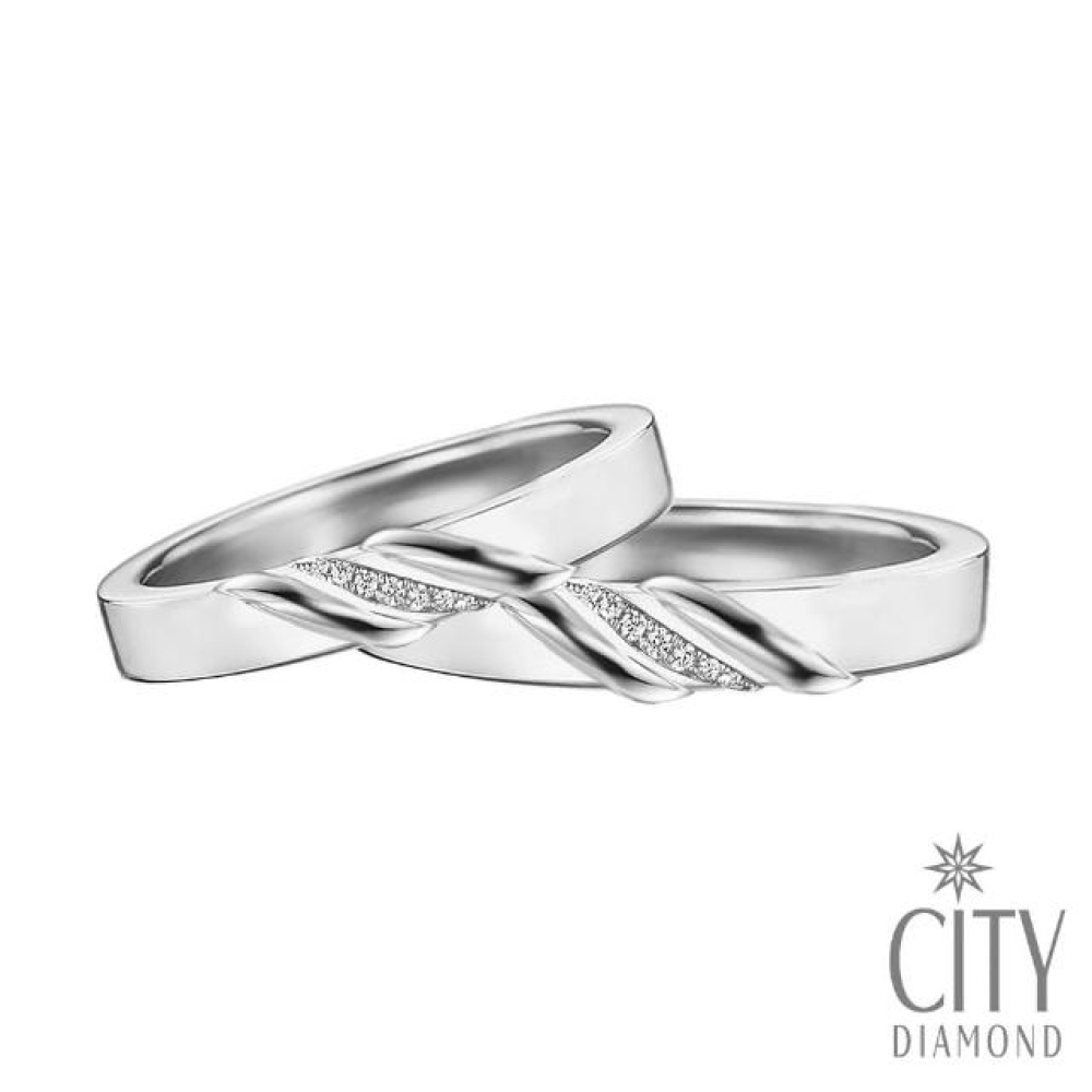 【City Diamond 引雅】『碎鑽銀河』經典素雅對戒(璀璨流光系列)