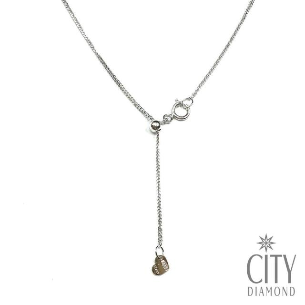 【City Diamond 引雅】18吋義大利14K金四方文武鍊-白(可自行調整長短)