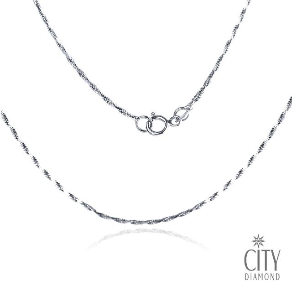 【City Diamond 引雅】16吋義大利14K金麻繩鍊-白