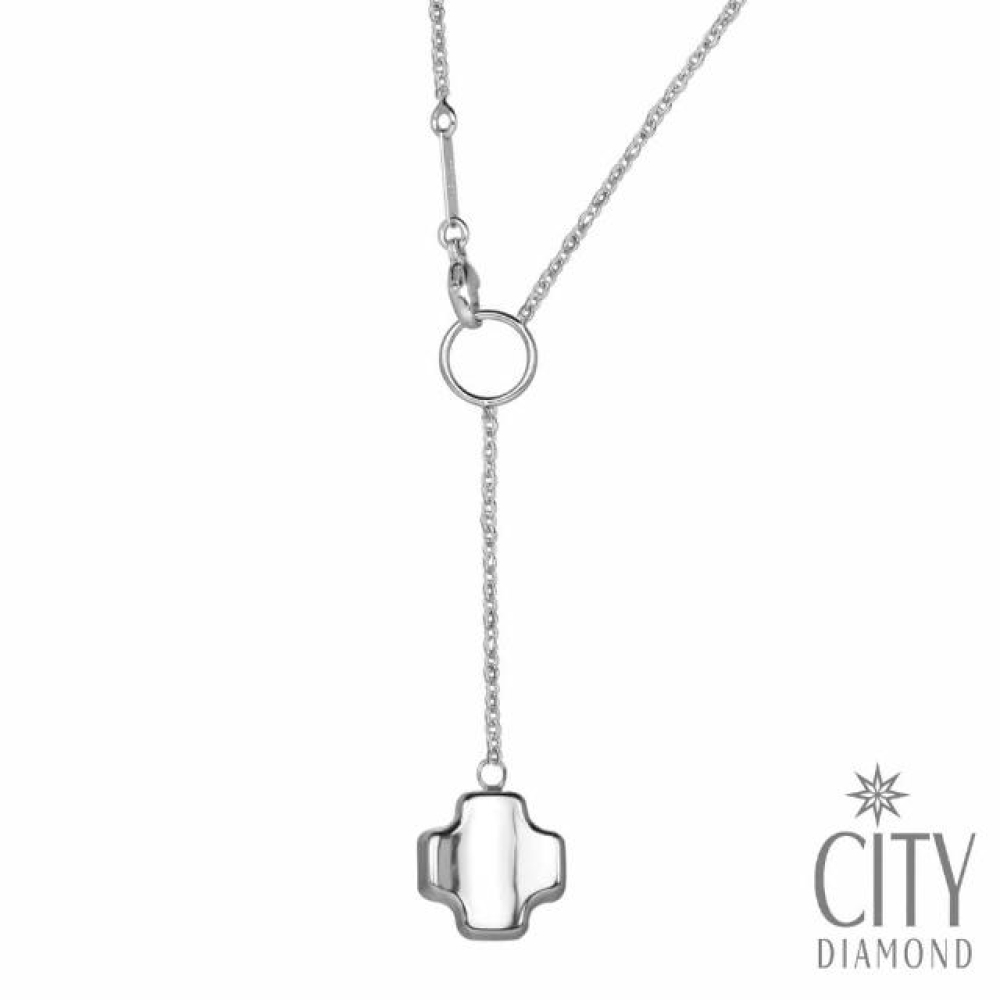 【City Diamond 引雅】14K義大利性感Y字鍊十字墜K金項鍊(浮光流影系列)