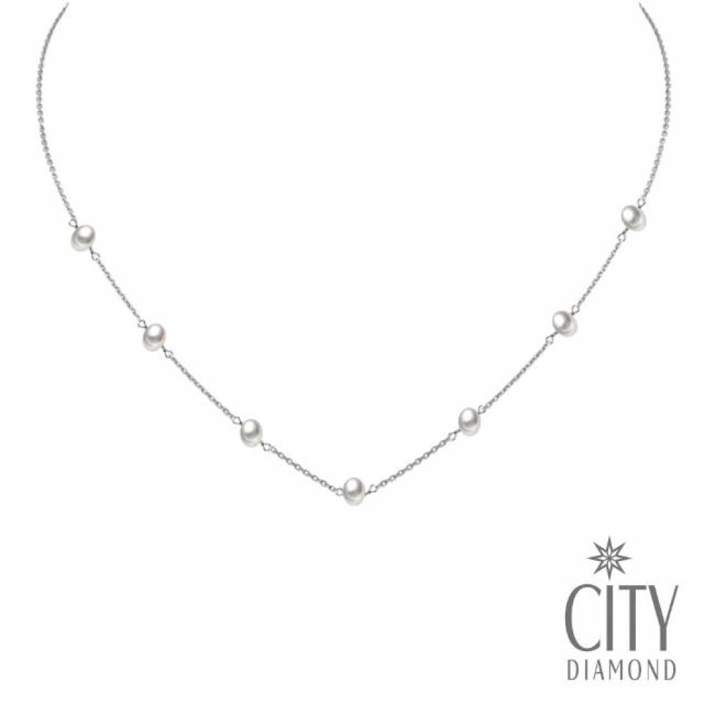 【City Diamond 引雅】網路獨家 天然麵包珍珠7顆項鍊(職人工藝系列)