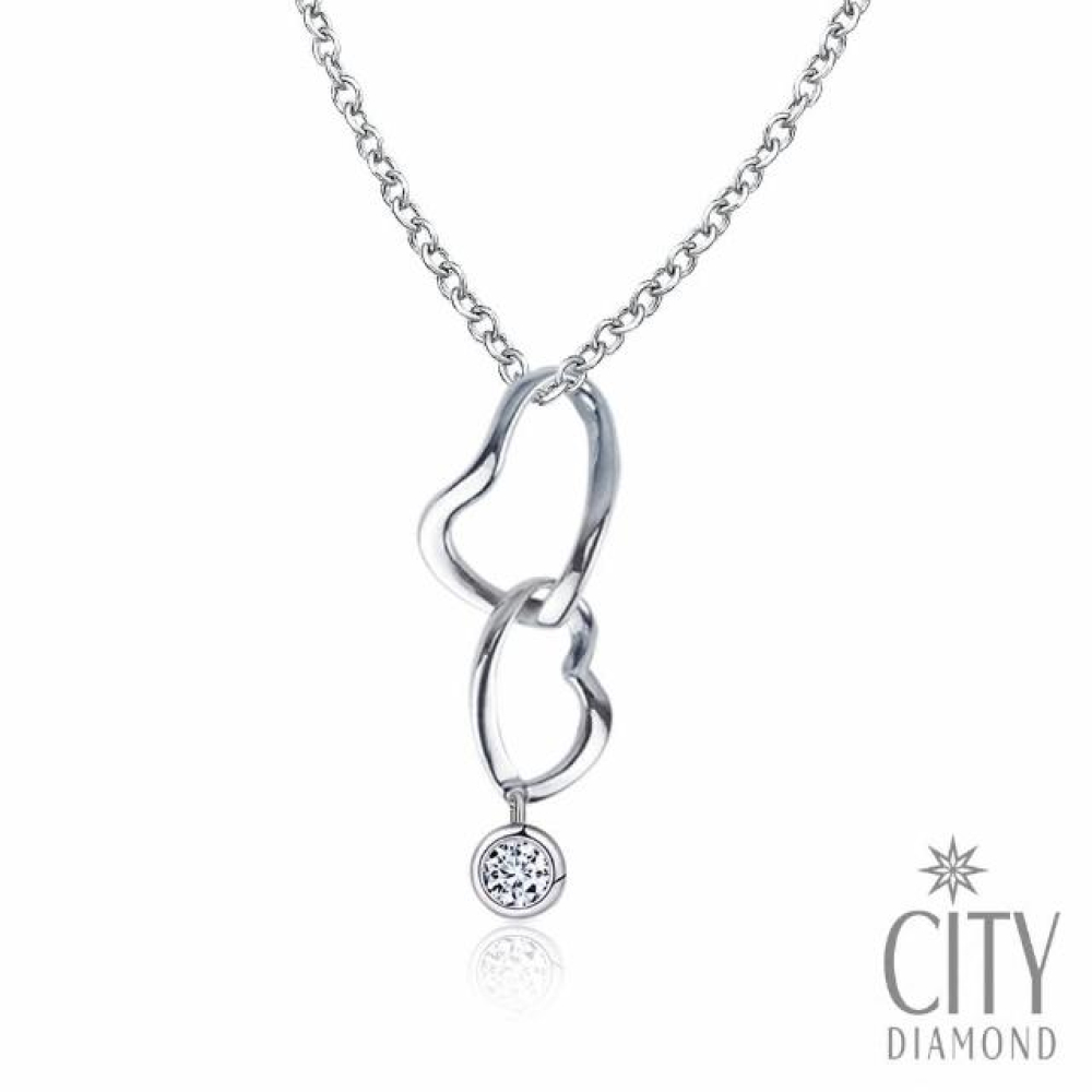 【City Diamond 引雅】『心願相連』8分鑽墜(K金項鍊/鑽石項鍊)
