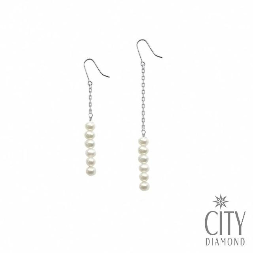 【City Diamond 引雅】網路獨家 天然珍珠不對稱耳環(職人工藝系列)
