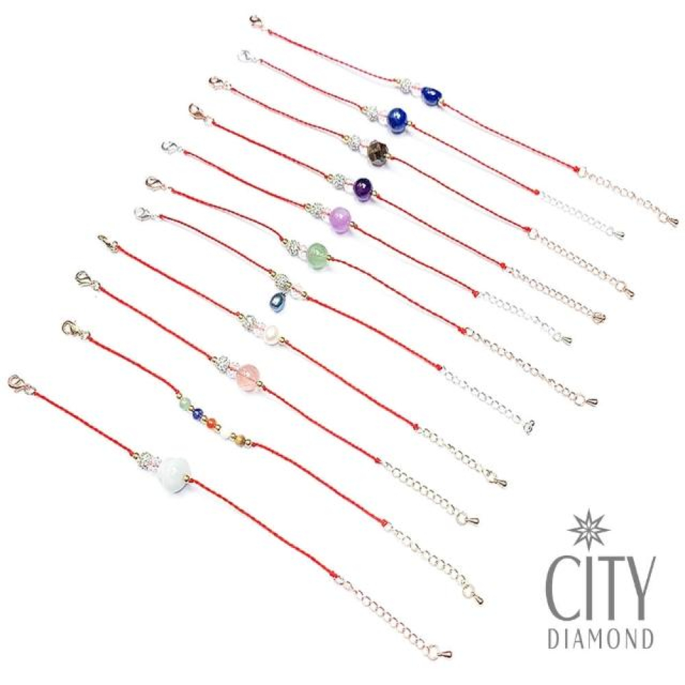 【City Diamond 引雅】網路獨家 水晶開運紅線手鍊 紫水晶 虎眼石 青晶石 綠草莓 草莓晶 葫蘆(職人工藝系列)