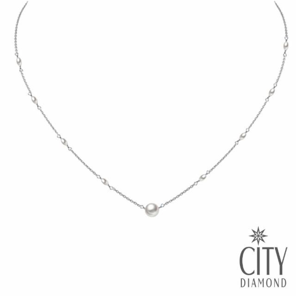 【City Diamond 引雅】網路獨家 天然珍珠米粒珠項鍊/鎖骨鍊/頸鍊(職人工藝系列)