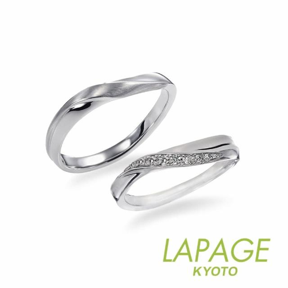 【LAPAGE】日本進口 茉莉花 18K金鑽石對戒(花卉系列)
