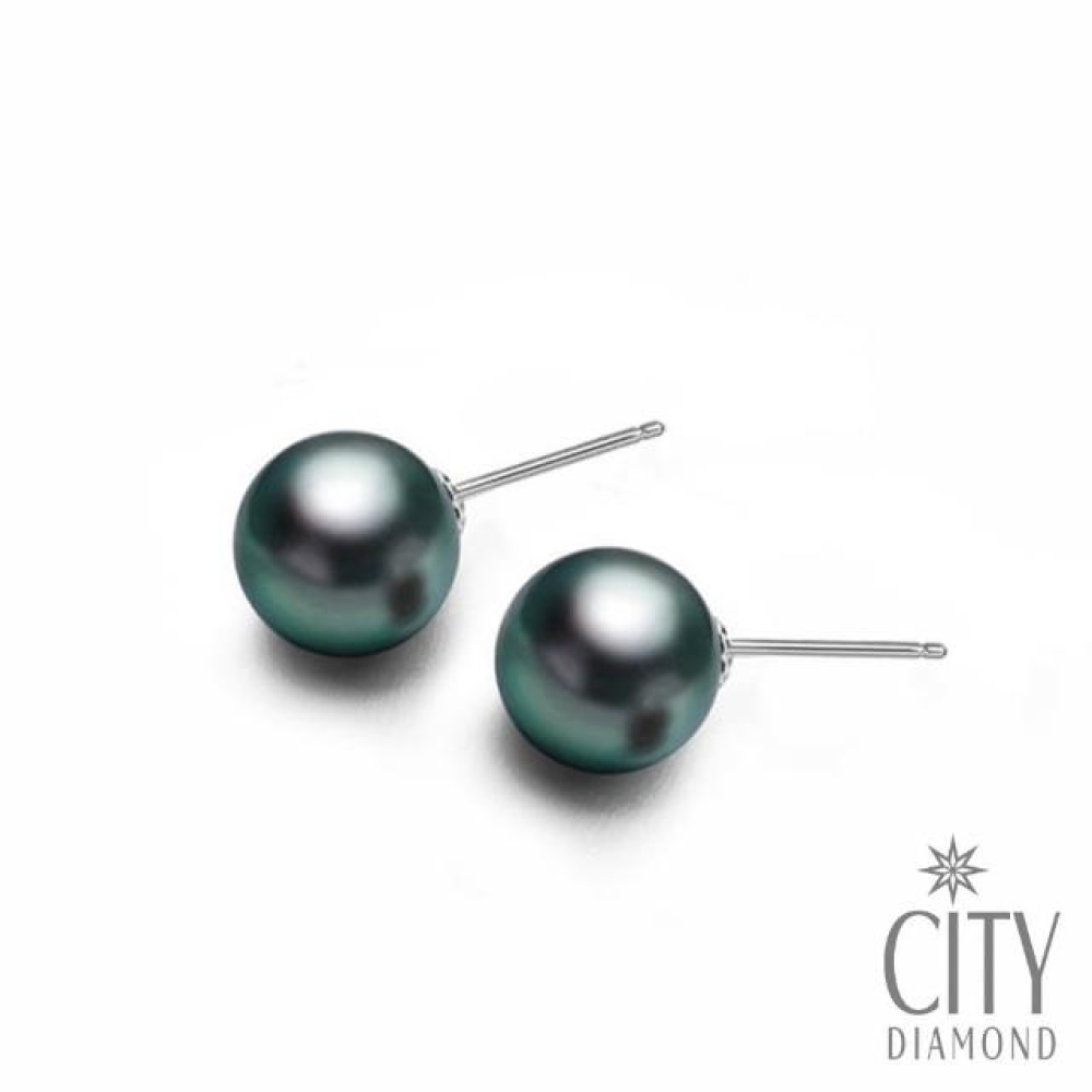 【City Diamond 引雅】南洋黑珍珠 10MM 14K金耳環(東京Yuki系列)