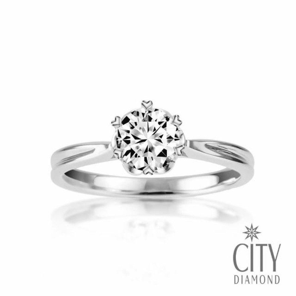 【City Diamond 引雅】『巴黎花都』1克拉 經典鑽石戒指/求婚鑽戒