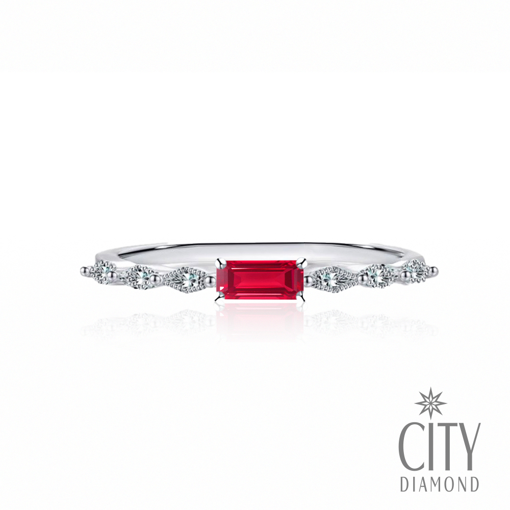 【City Diamond 引雅】『生命之火』日本PT950鉑金天然紅寶石20分滾邊鑽石戒指-國際戒圍#11號(東京Yuki系列)
