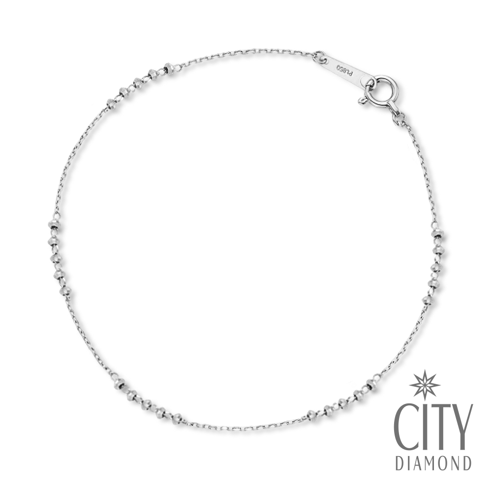 【City Diamond 引雅】日本鉑金刻面閃耀五珠手鍊(東京Yuki表參道系列)