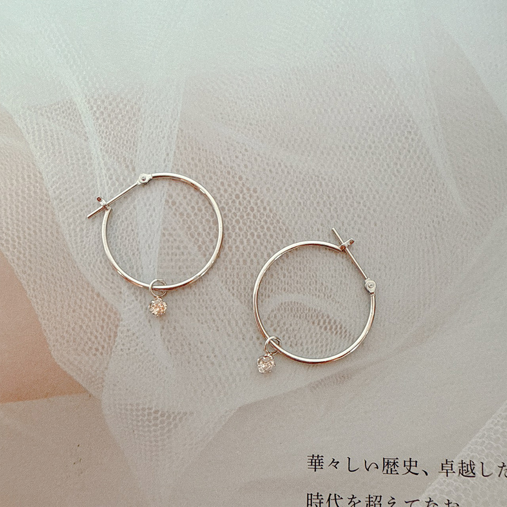 【City Diamond 引雅】日本 鉑金 天然鑽石 15分 斗圈 三用 造型 耳環(東京Yuki系列)