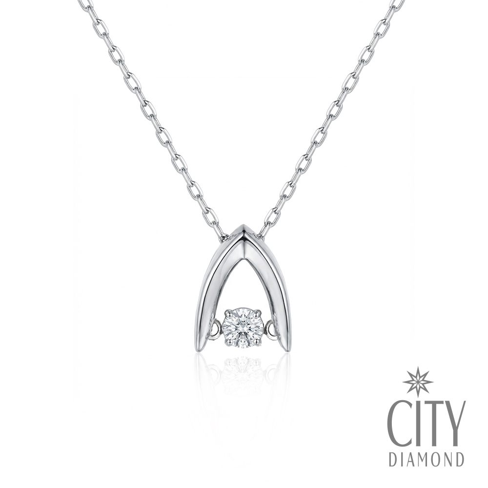 【City Diamond 引雅】網路獨家 日本 鉑金 天然鑽石 D/SI1 跳舞 設計款 項鍊 附日本證書 (東京Yuki系列)