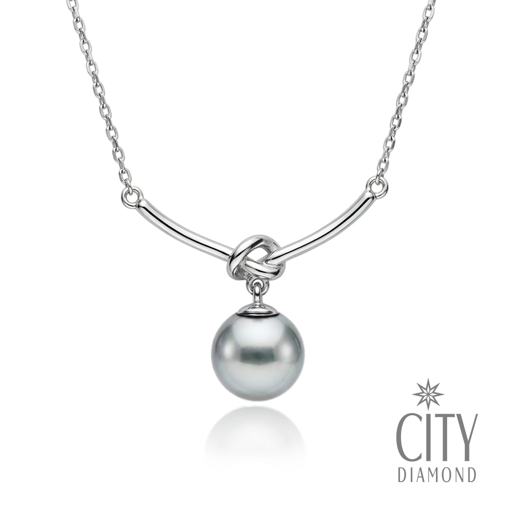 【City Diamond 引雅】日本AKOYA珍珠 真多麻色 純銀 項鍊 (東京Yuki系列)