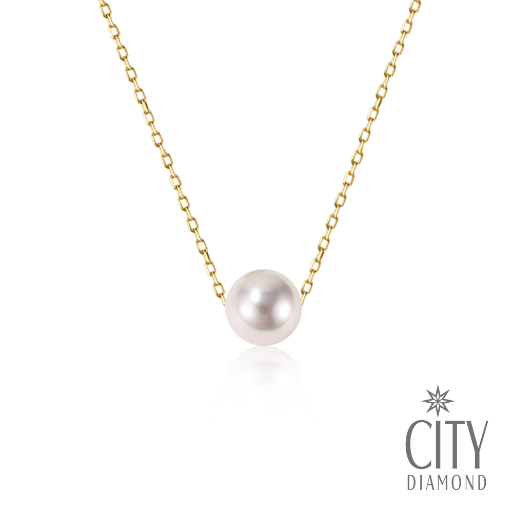 【City Diamond 引雅】網路獨家 10K 日本AKOYA珍珠6.5mm 黃K金 項鍊 (東京Yuki系列)
