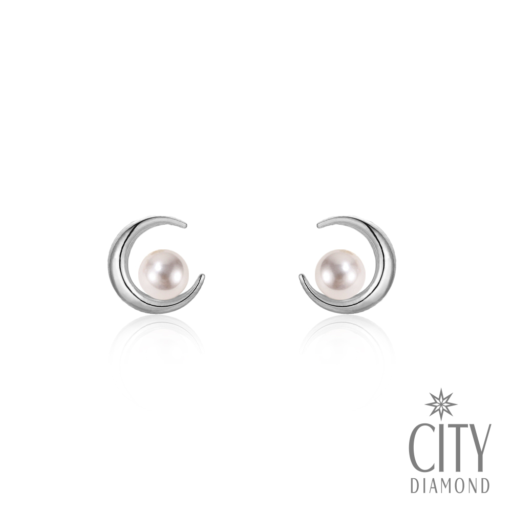 【City Diamond 引雅】『月之露』鉑金 日本 AKOYA珍珠 3mm 耳環(東京Yuki系列)