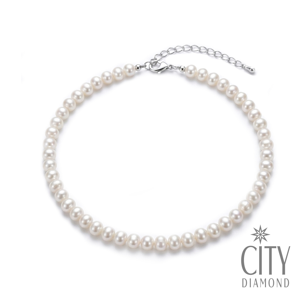 【City Diamond 引雅】網路獨家 天然珍珠 銀色 腳鍊(職人工藝系列)