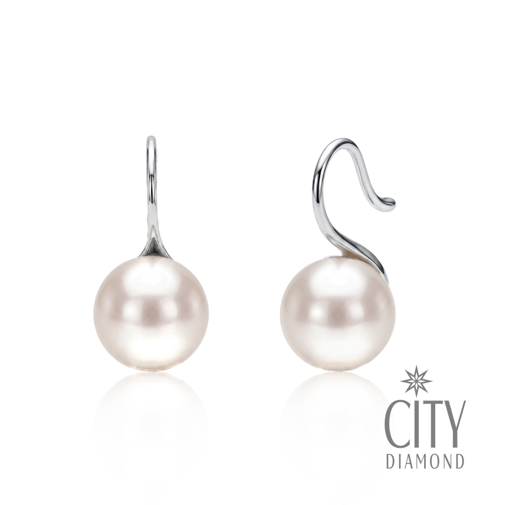 【City Diamond 引雅】網路獨家 日本AKOYA珍珠 8-8.5mm 純銀 勾式 耳環 (東京Yuki系列)