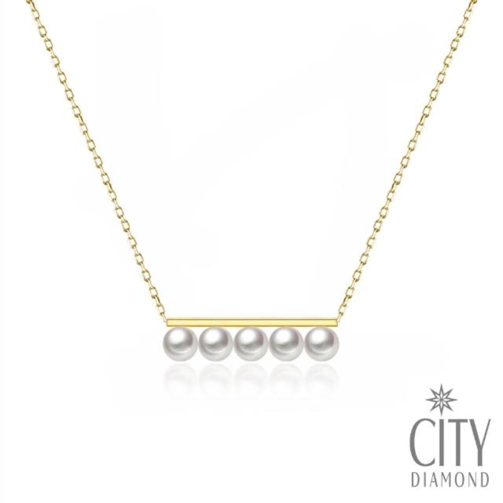 【City Diamond 引雅】『夏雪』18K日本Akoya 4.5mm珍珠套鍊/項鍊(東京Yuki系列)
