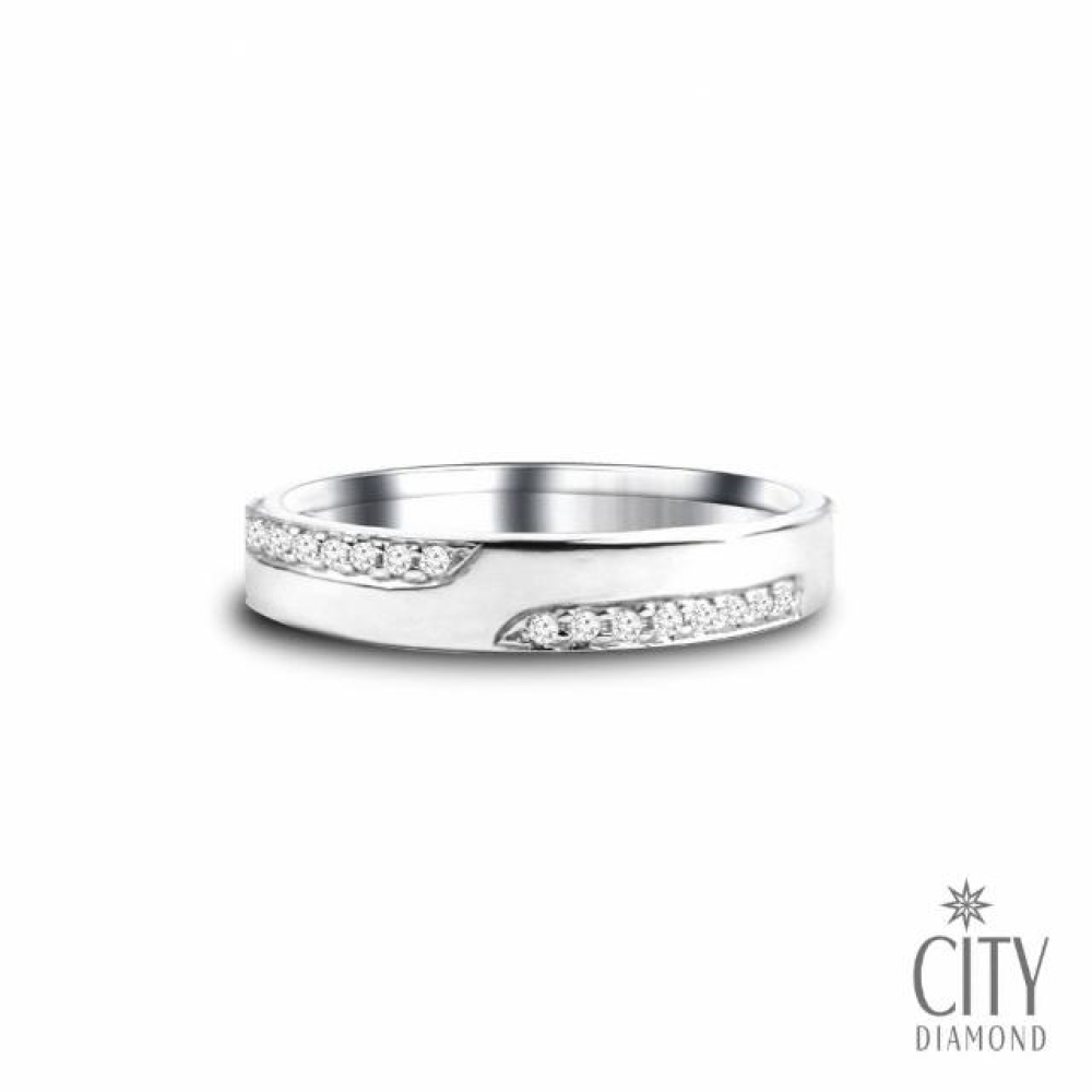 【City Diamond 引雅】『美好時光』14K天然鑽石白K金戒指 鑽戒(永恆守護系列)